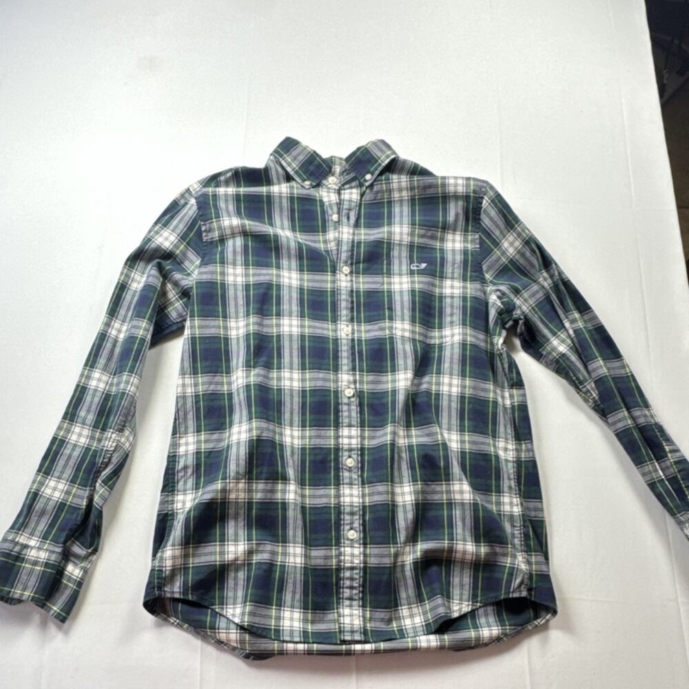 Vineyard Vines/Men's Classic Fit Tucker Plaid Green Cotton Button-Up M